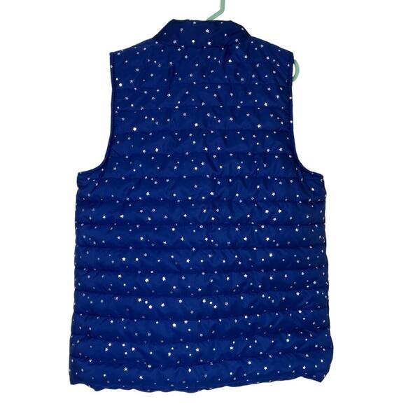 Zelos Girls Sz L (12-14) Puffer Vest Navy with Metallic Silver Star Print NWT - Picture 4 of 16